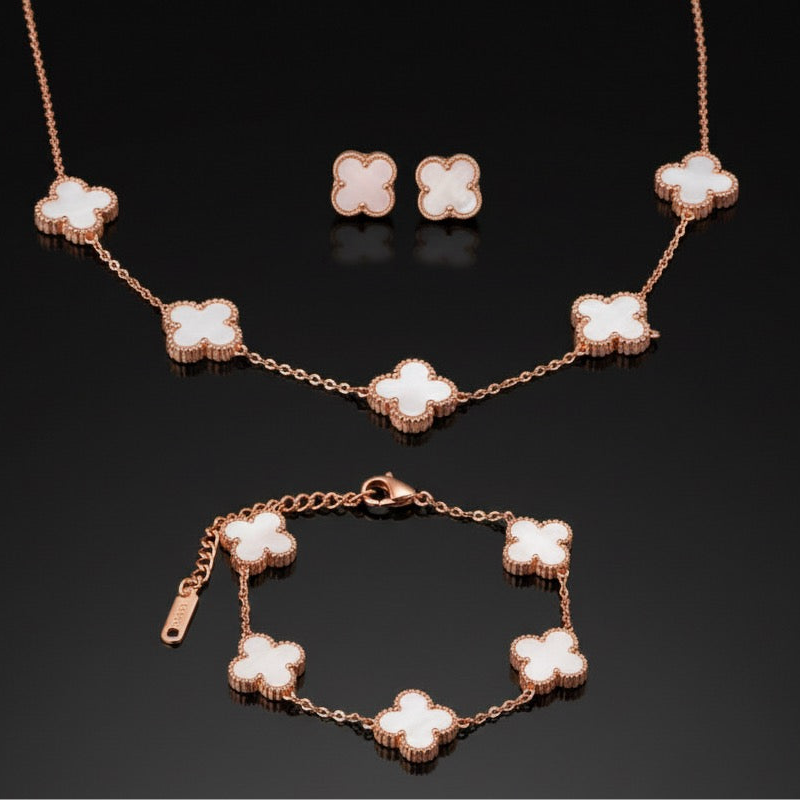 White clover Set -18K Gold Plated