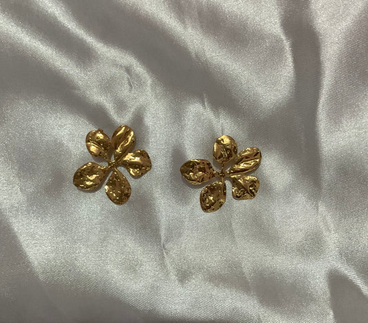 Hammered Blossom Stud Earrings
