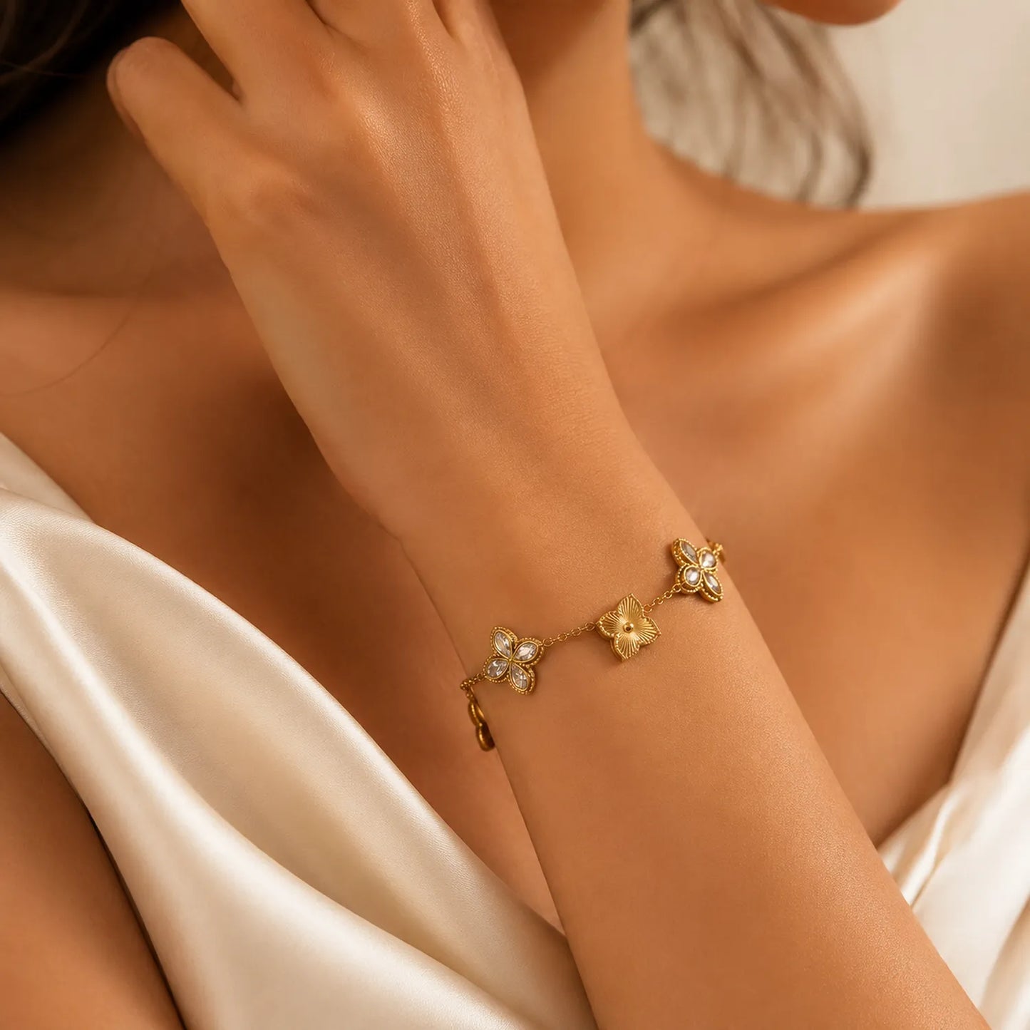 Floral Clover Bracelet