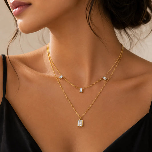 Baguette Layered Necklace