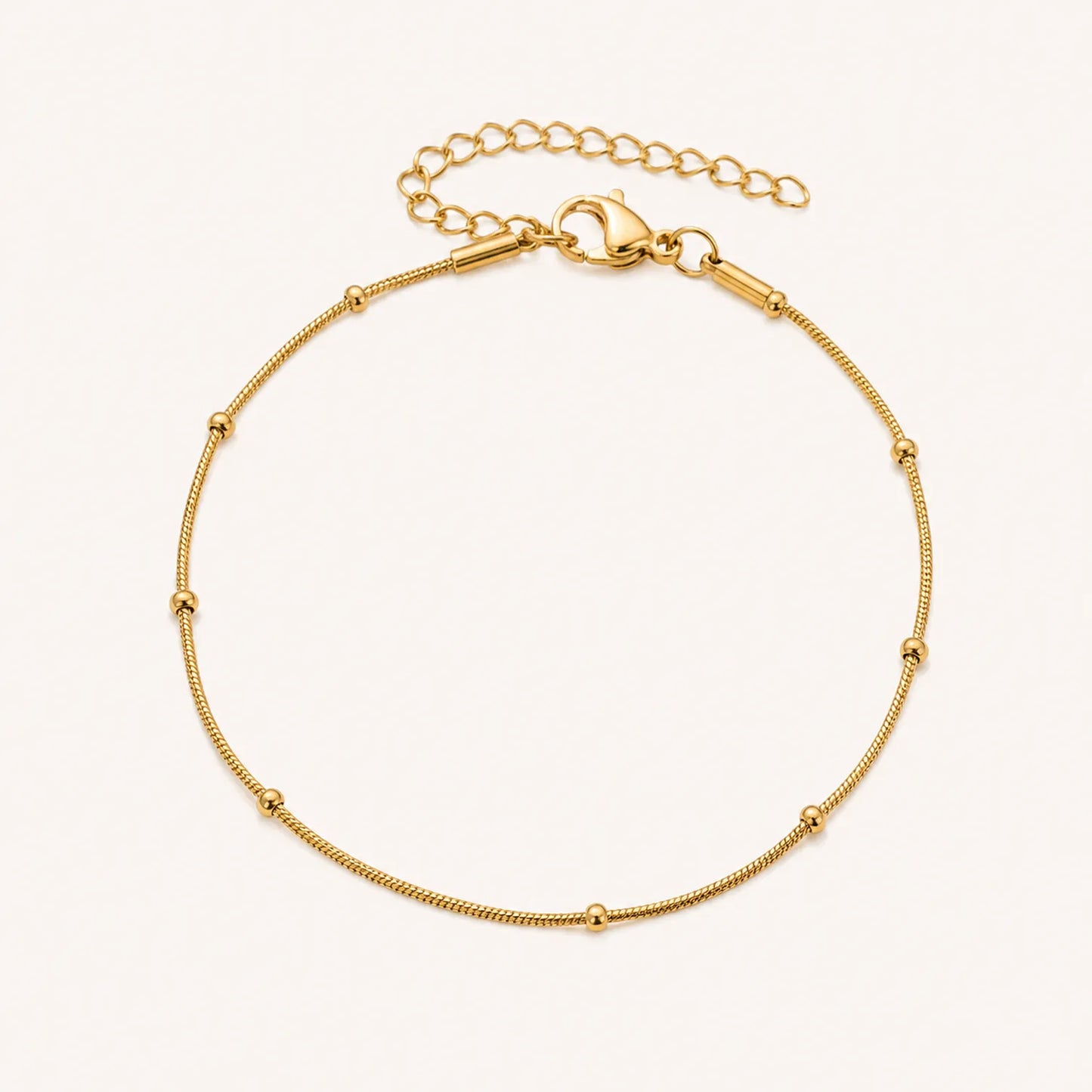 Aurora Beaded Gold Anklet- 18K Gold plated
