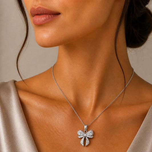 Silver Blush Bow Belle -18K Gold Plated