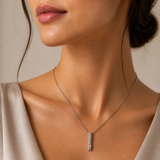 Cylindrical Solitaire Drop -18K Gold Plated