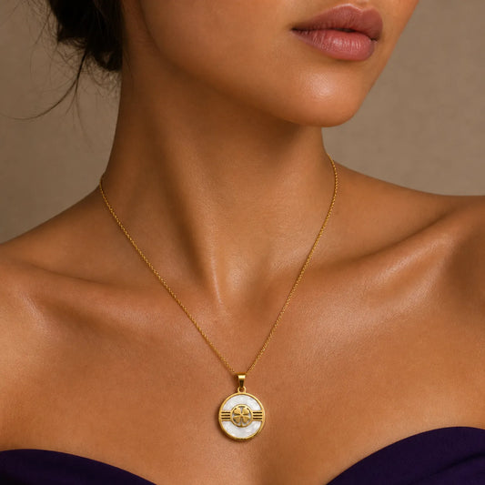 Prosperity Clover Medallion -18K Gold Plated