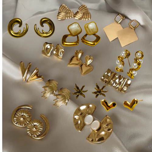 Jaamni premium stainless steel earrings in gold finish, anti-tarnish and waterproof