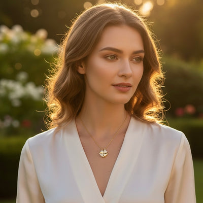 lucky clover heart necklace