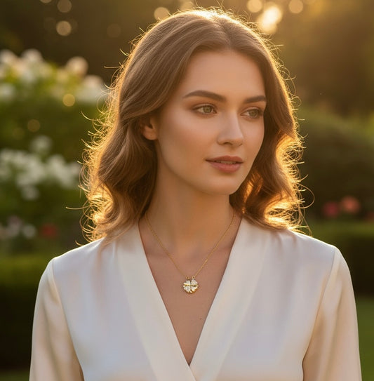 lucky clover heart necklace