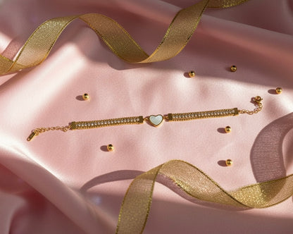 Radiant Heart Bracelet -18K Gold Plated