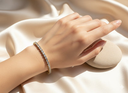 Tennis Bracelet -18K Gold Plated