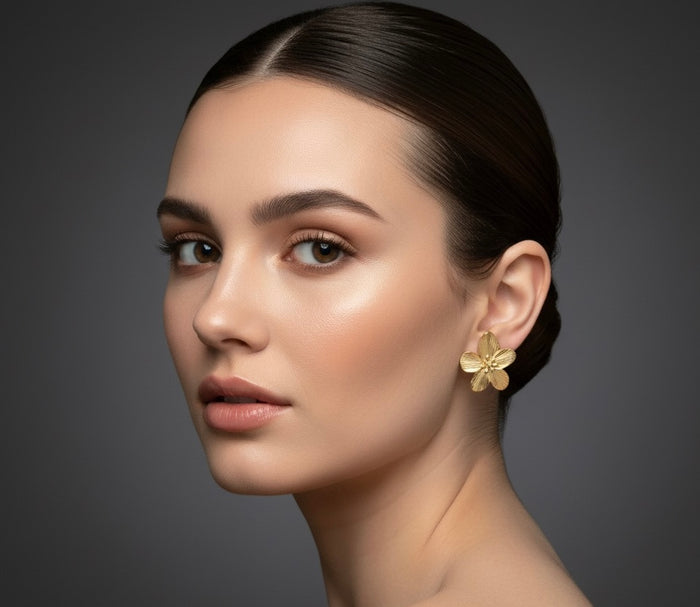 Blossom Stud Earrings -18K Gold Plated