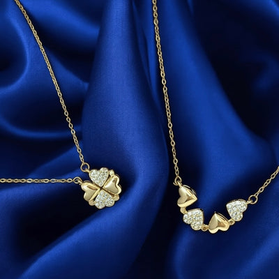 lucky clover heart necklace
