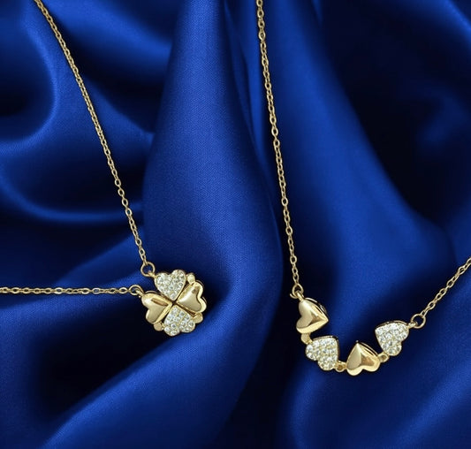 lucky clover heart necklace