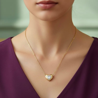Heart Solitaire Pendant Necklace