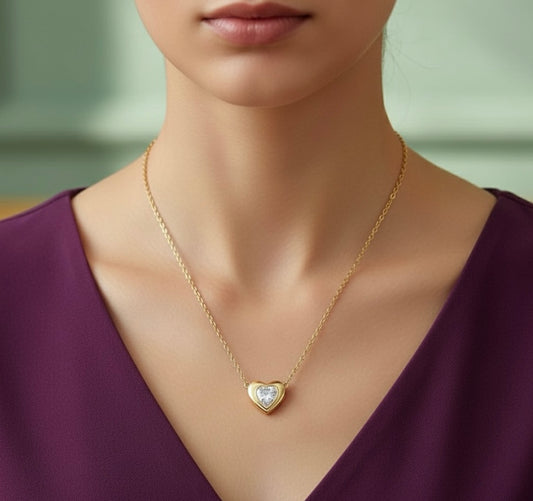 Heart Solitaire Pendant Necklace
