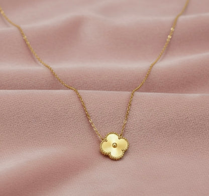 Gold Clover Pendant Necklace -18K Gold Plated