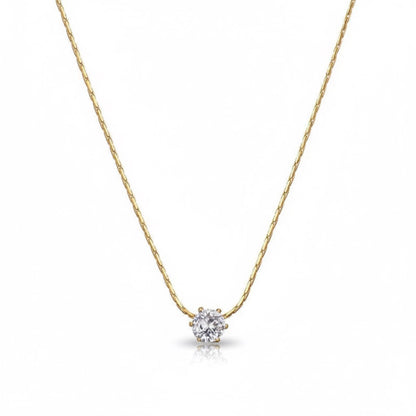 Minimal Stone Necklace -18K Gold Plated