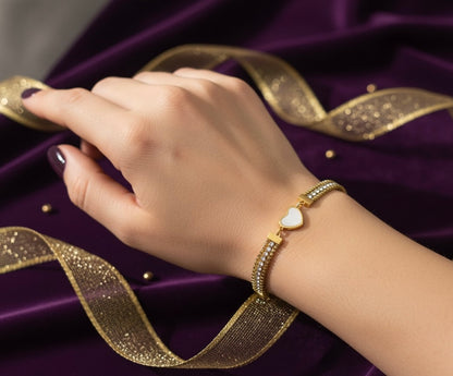 Radiant Heart Bracelet -18K Gold Plated