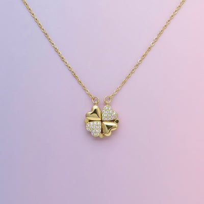 lucky clover heart necklace