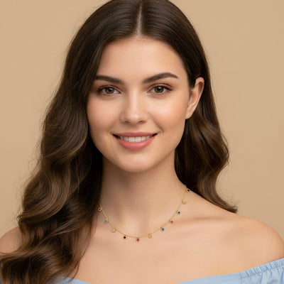 Multi-Stone Dainty Necklace