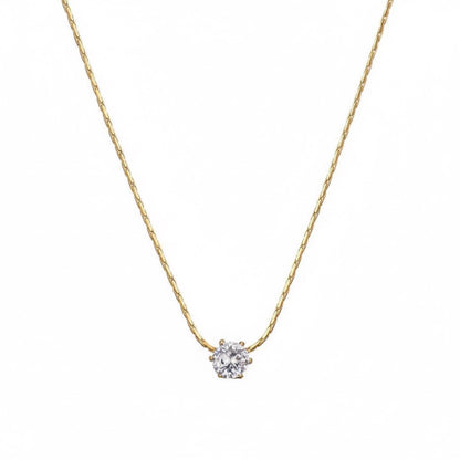 Minimal Stone Necklace -18K Gold Plated