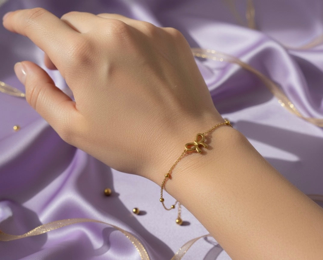 Bow bracelet -18K Gold Plated