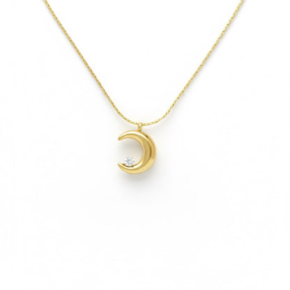 Moonlit Diamond Necklace -18K Gold Plated