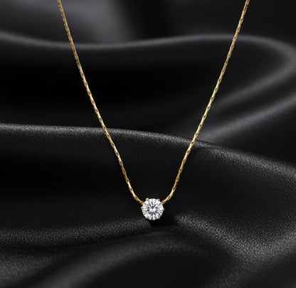 Minimal Stone Necklace -18K Gold Plated