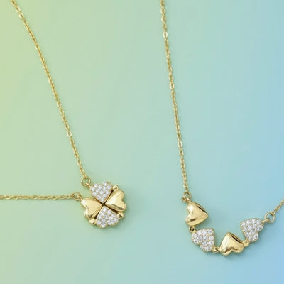 lucky clover heart necklace