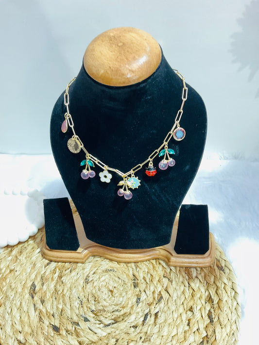 Cowrie Shell & Sun Charm Necklace