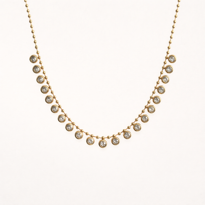 Celeste Drop Diamond Necklace -18K Gold Plated