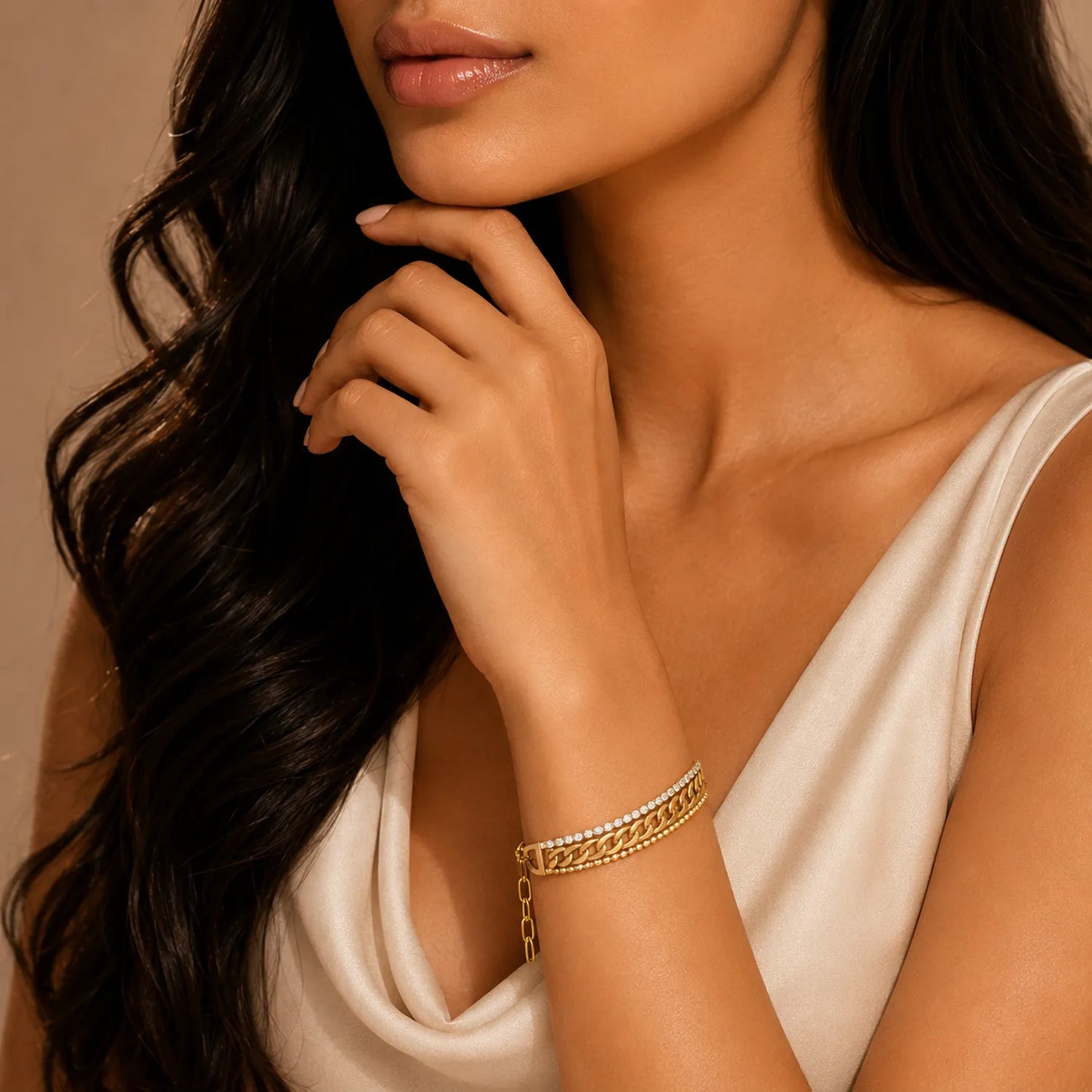 Monarch Cuban Crystal Bracelet