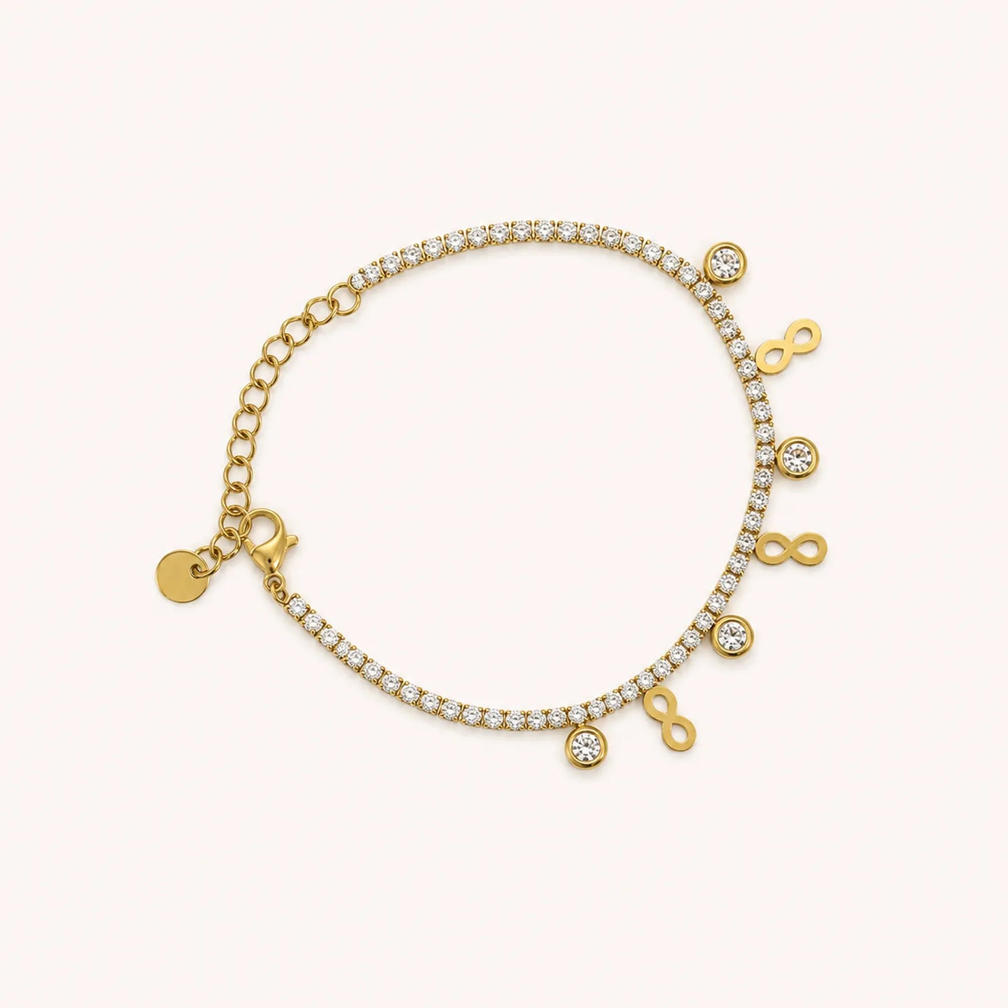 Infinity Charm Tennis Bracelet