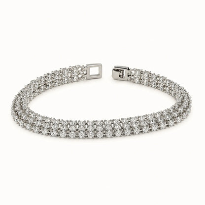 Starlight Silver Triple Tennis Bracelet
