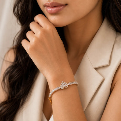Royal Heart Tennis Bracelet