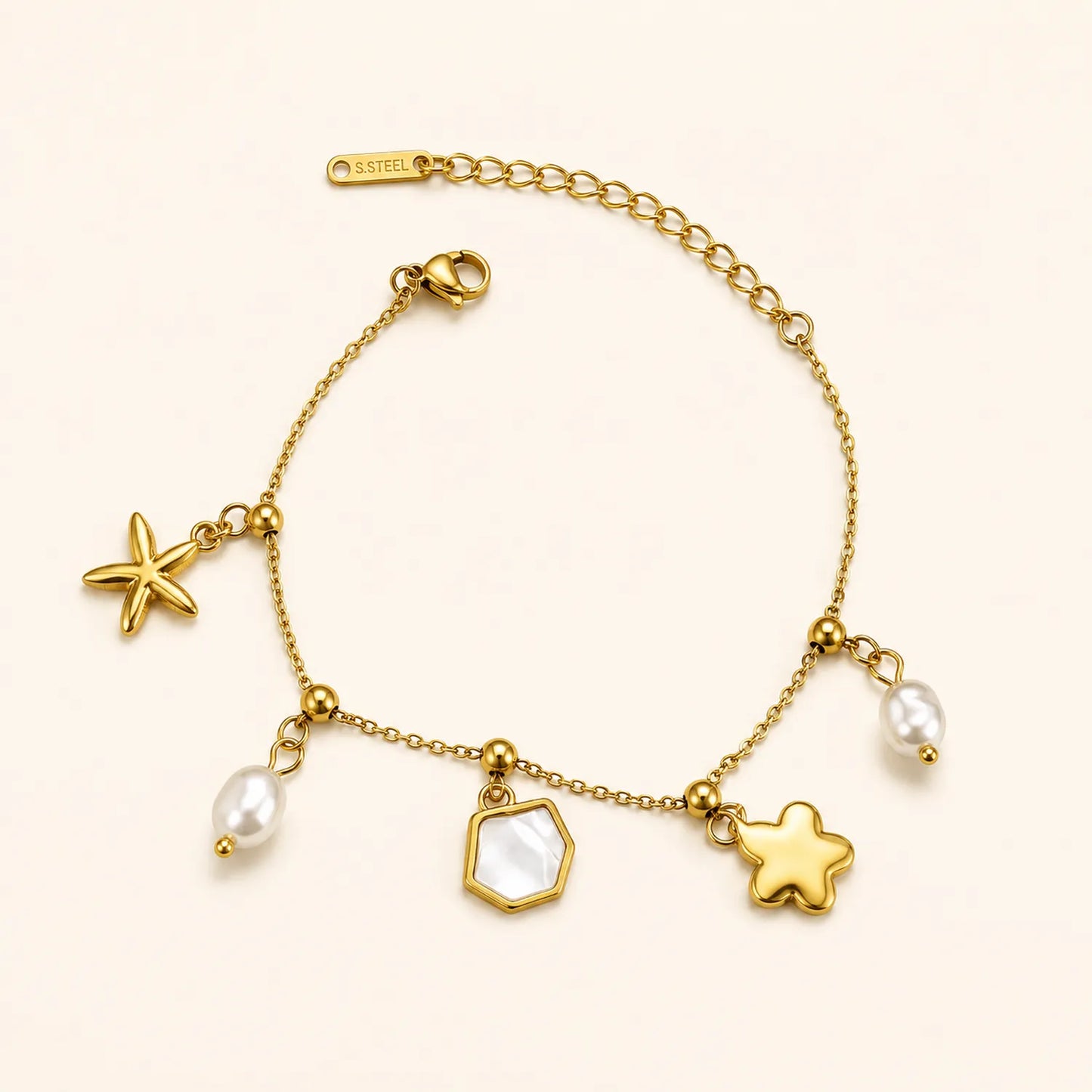 Luna Pearl Charm Bracelet