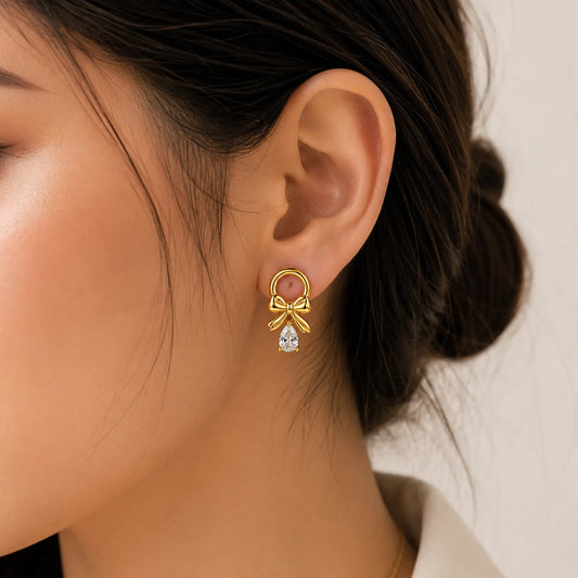 Bella Bow Drop Earring