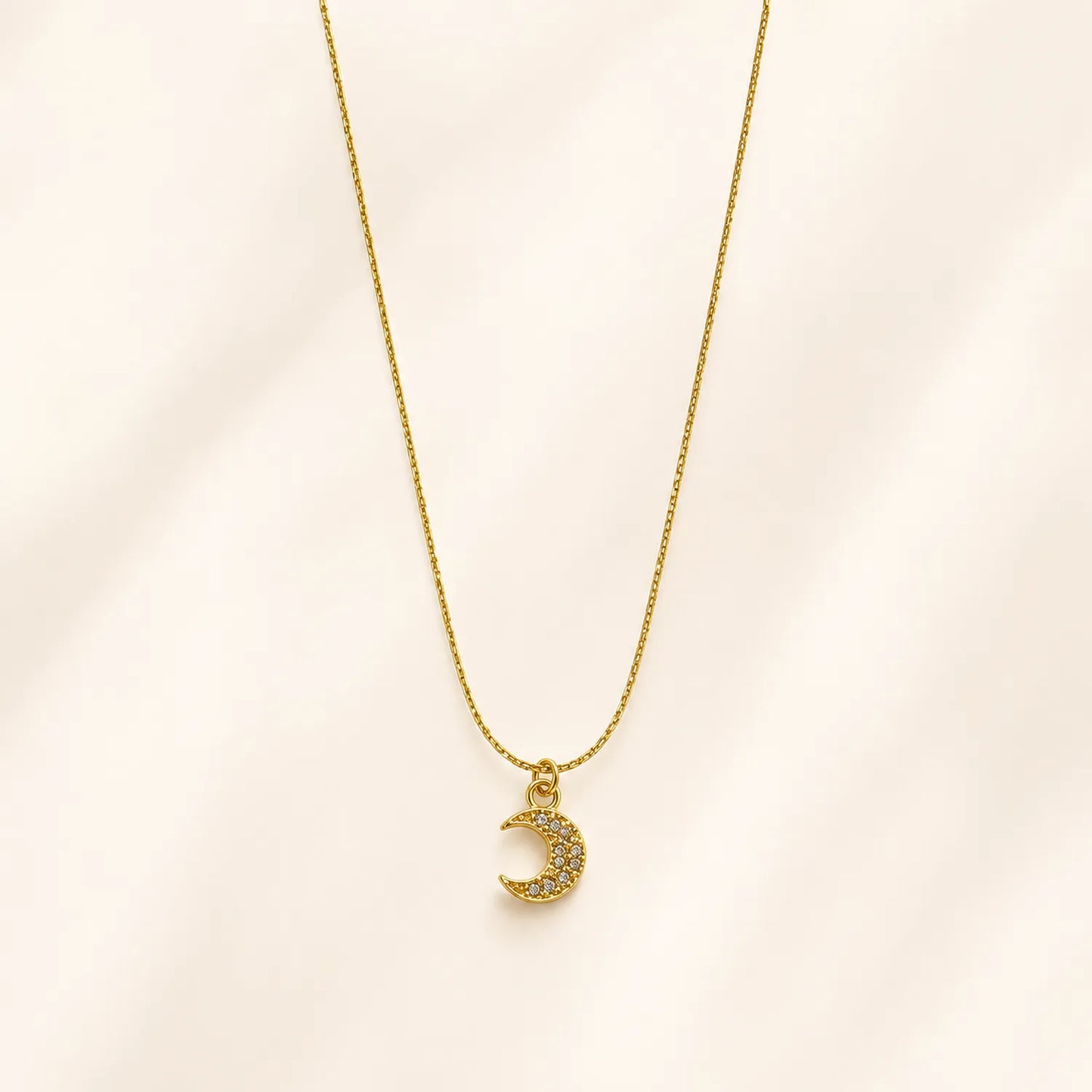 Celestial Crescent Moon Necklace | 18K Gold Plated