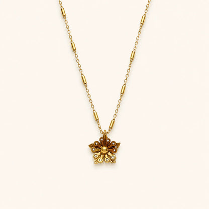 Vintage Minimal Floral Charm Necklace