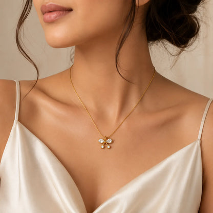 Diamond Bow Pendant Necklace