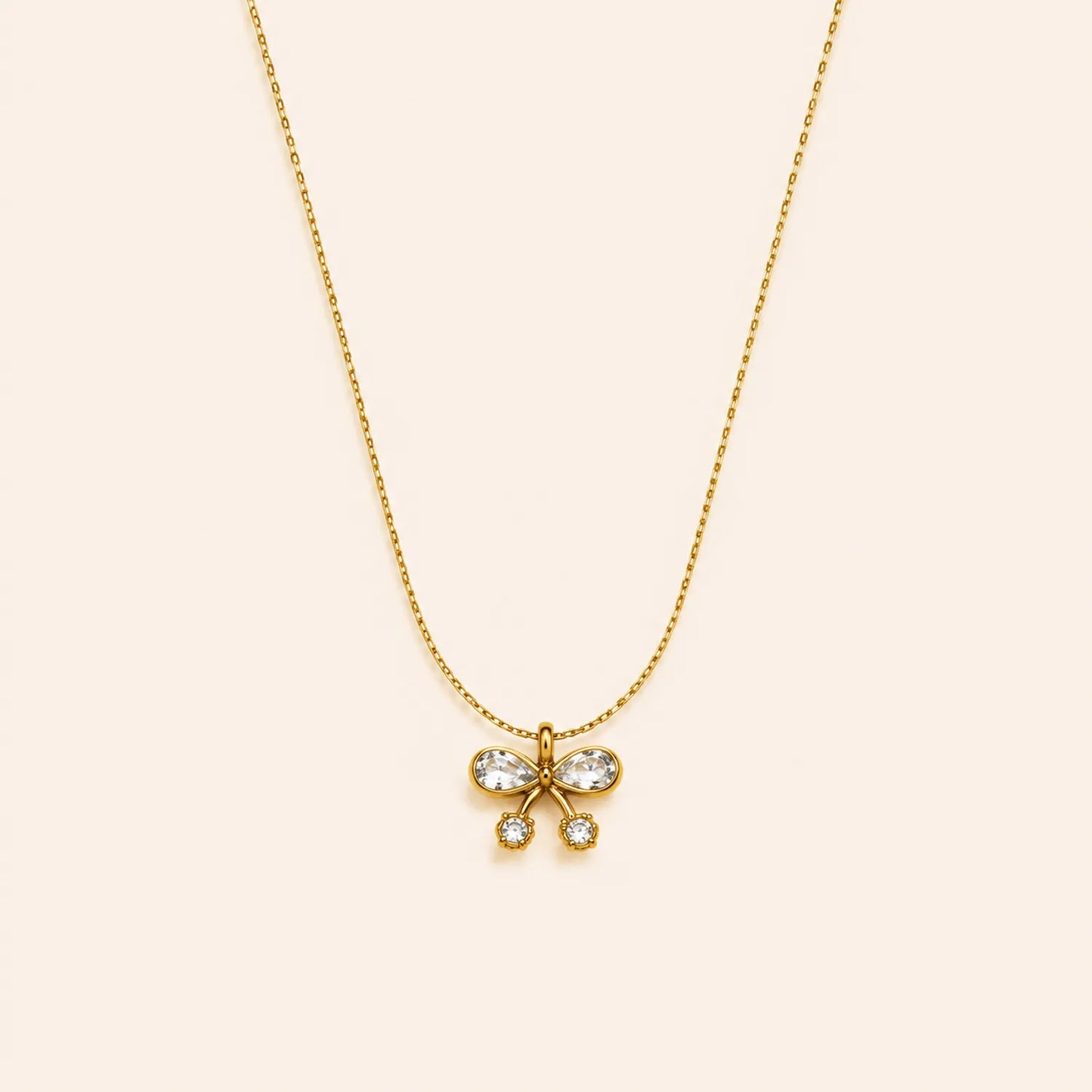 Diamond Bow Pendant Necklace