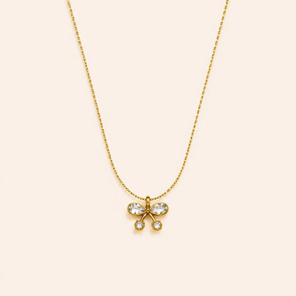 Diamond Bow Pendant Necklace