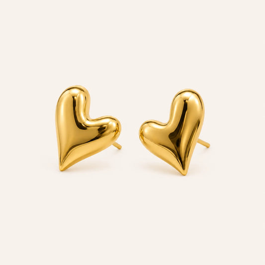 Puffy Heart Stud Earrings