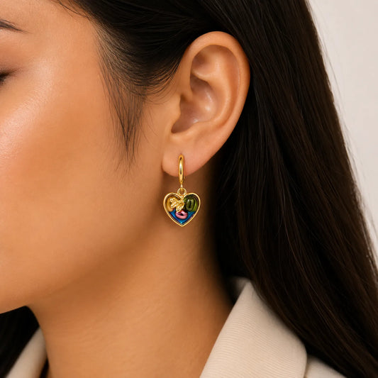 Heart Bee Earrings