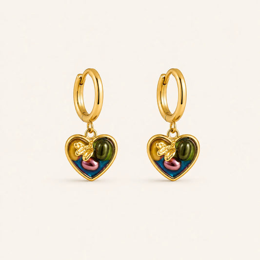 Heart Bee Earrings