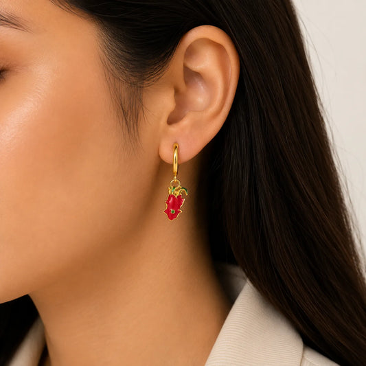 Dragon Charm Hoop Earrings