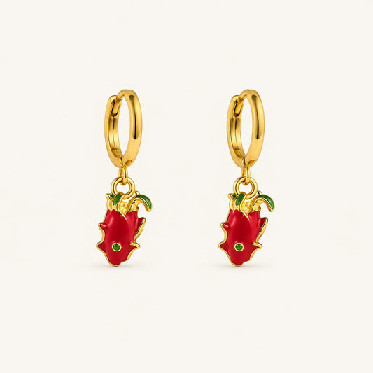Dragon Charm Hoop Earrings