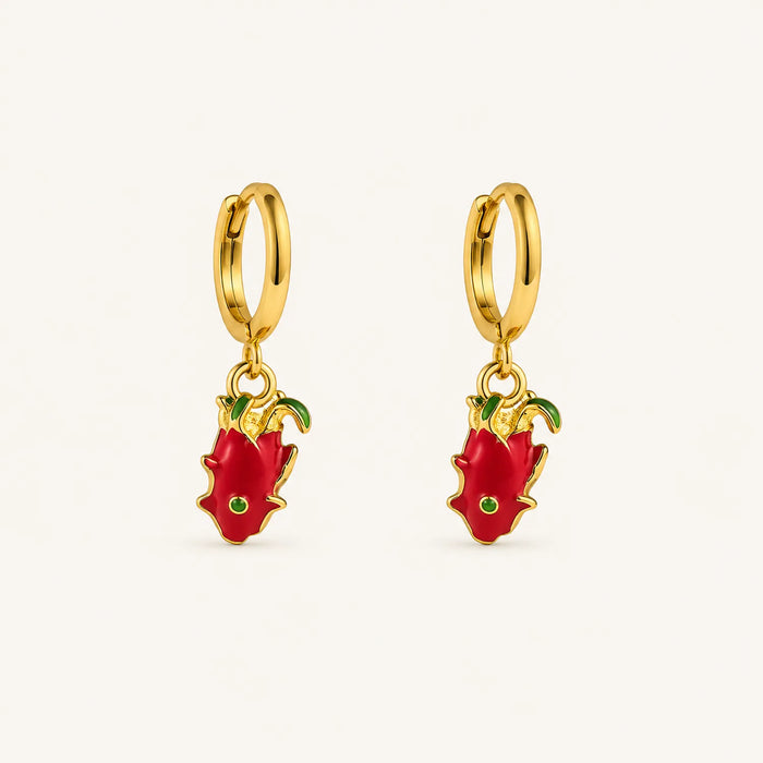 Dragon Charm Hoop Earrings