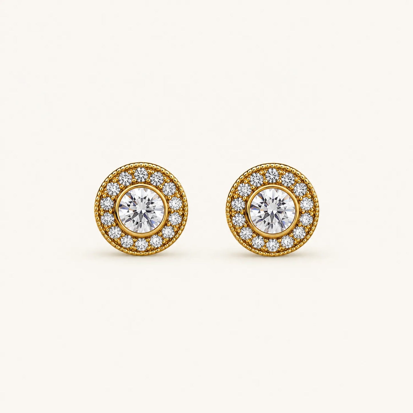 Diamond Halo Stud Earrings