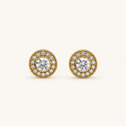 Diamond Halo Stud Earrings