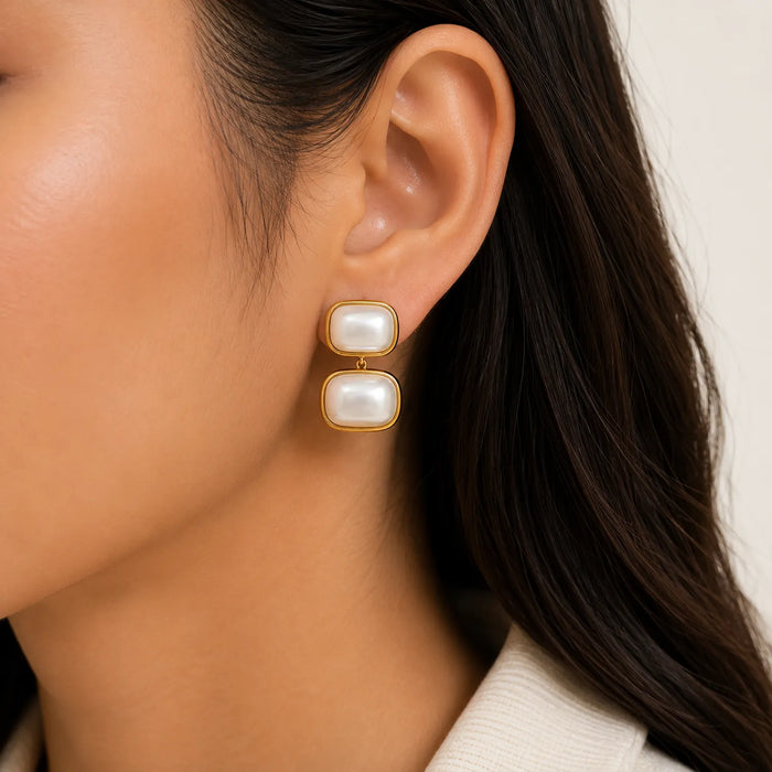 Pearl Double Drop Earrings